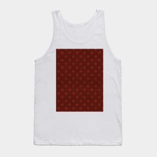 Red Christmas Stars on Dark Red Burlap Cloth Tank Top